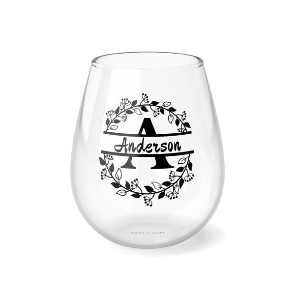 Personalized Name Dragon Wine Glass monogram wreath birthday anniversary gift for wife mom son dad groom best friend retirement graduation- Tumbler Mug Water Bottle-Wine Glasses & Charms