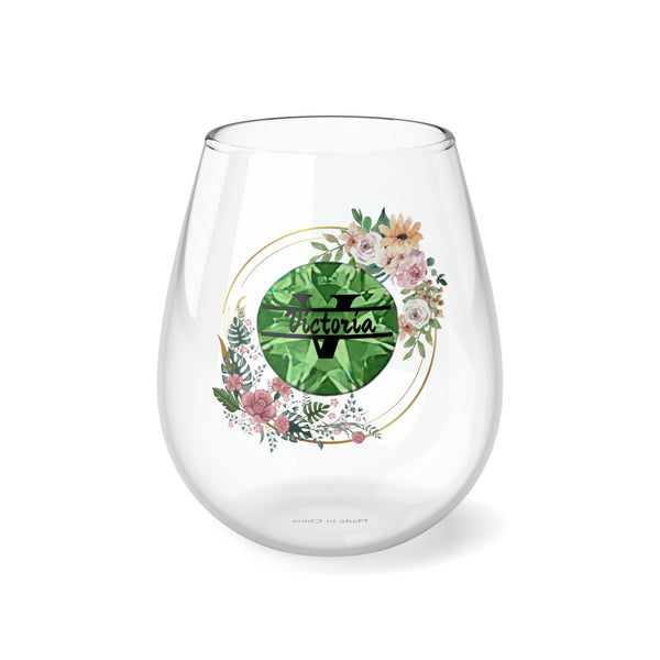 Personalized Birthstone Wine Glass Name,custom name wine glass,monogram wine cup,personalized best man gift,birthstone cup bridesmaid gift- Tumbler Mug Water Bottle-Wine Glasses & Charms