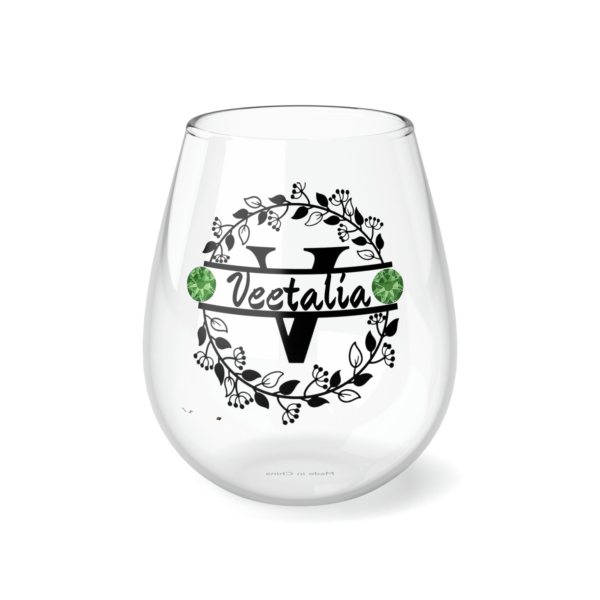 Personalized 2 Birthstone Wine Glass Name,custom name wine glass,monogram wine cup,personalized best man gift,birthstone cup bridesmaid gift- Tumbler Mug Water Bottle-Wine Glasses & Charms