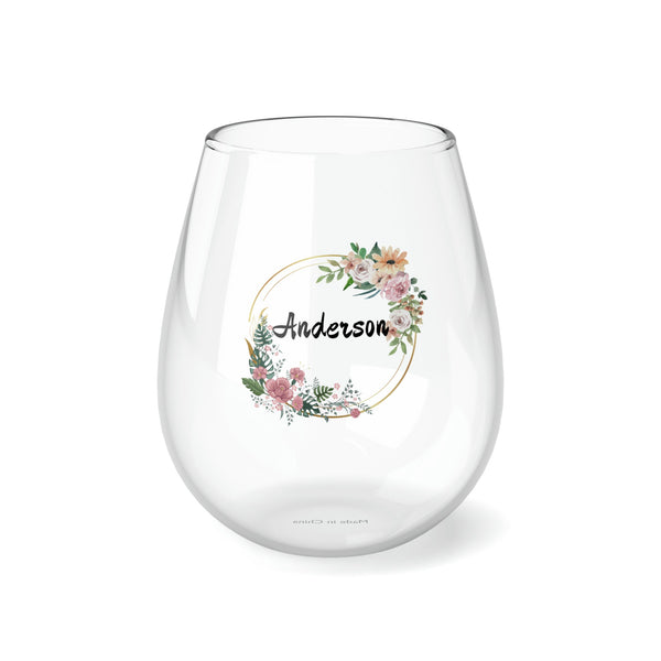 Personalized Name Dragon Wine Glass monogram wreath birthday anniversary gift for wife mom son dad groom best friend retirement graduation- Tumbler Mug Water Bottle-Wine Glasses & Charms