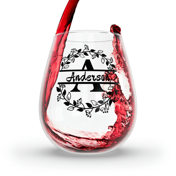 Personalized Dragon Wine Glass Name ,custom wine glass, red black dragon monogram wreath 2024 Dragon lunar new year gift- Tumbler Mug Water Bottle-Wine Glasses & Charms