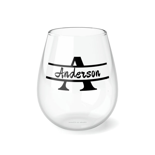 Personalized Name Cracked Wall Wine Glass monogram wreath,custom name glass gift for bridesmaid wedding christmas baby christening new job- Tumbler Mug Water Bottle-Wine Glasses & Charms