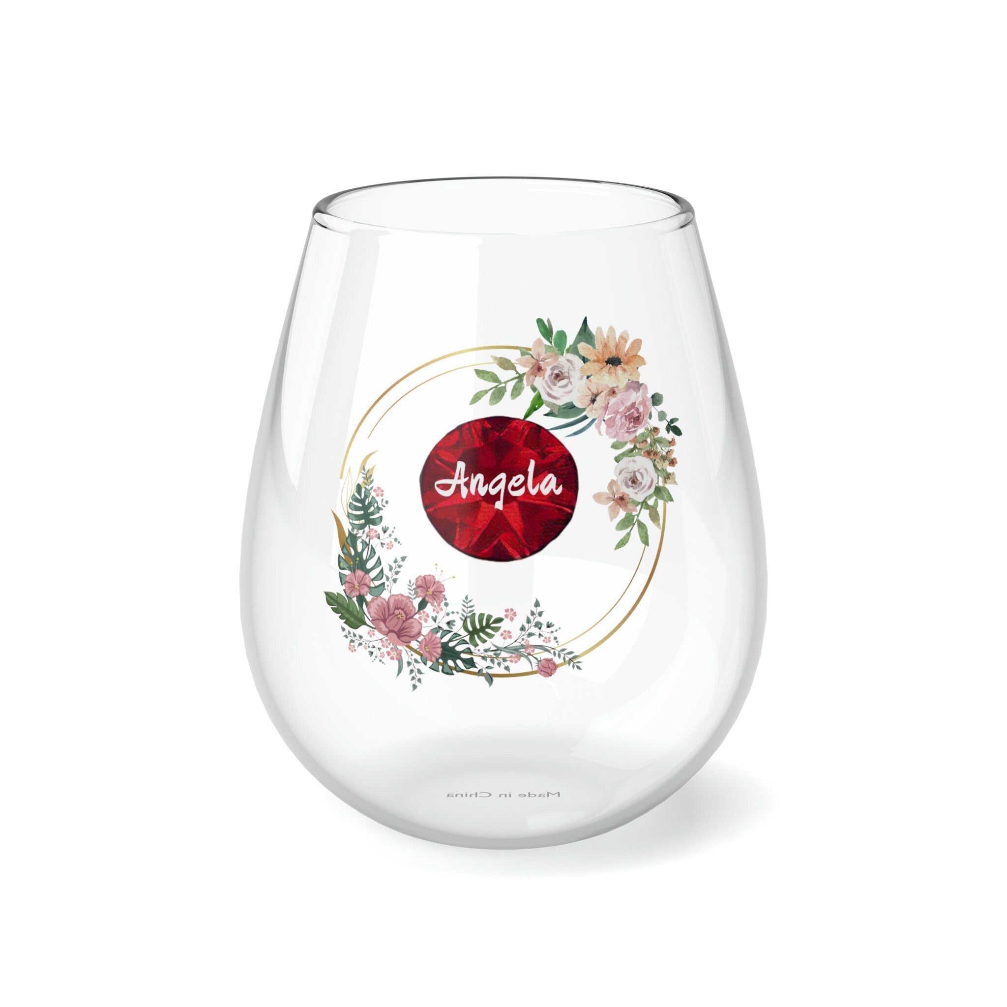 Personalized Birthstone Wine Glass Name,custom name wine glass,monogram wine cup,personalized best man gift,birthstone cup bridesmaid gift- Tumbler Mug Water Bottle-Wine Glasses & Charms