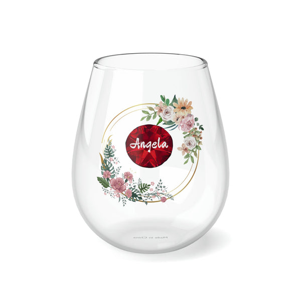 Personalized Birthstone Wine Glass Name,custom name wine glass,monogram wine cup,personalized best man gift,birthstone cup bridesmaid gift- Tumbler Mug Water Bottle-Wine Glasses & Charms
