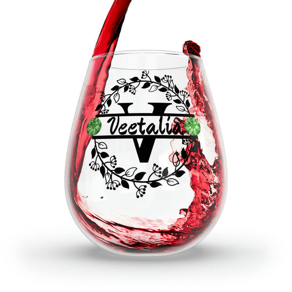 Personalized 2 Birthstone Wine Glass Name,custom name wine glass,monogram wine cup,personalized best man gift,birthstone cup bridesmaid gift- Tumbler Mug Water Bottle-Wine Glasses & Charms