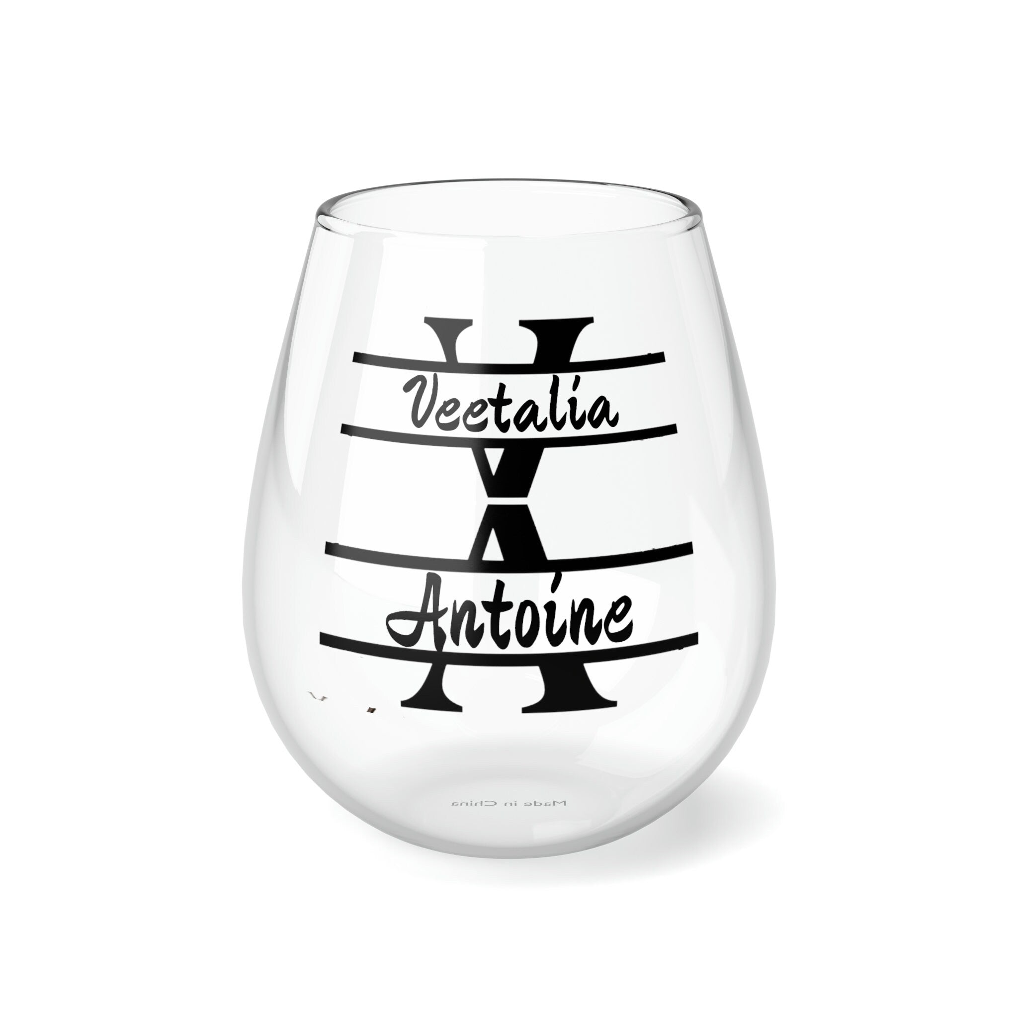 Personalized 2 Name 2 Birthstone Wine Glass,custom wedding gift,custom name gift for couple,custom engagement gift,custom anniversary gift- Tumbler Mug Water Bottle-Wine Glasses & Charms
