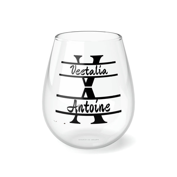 Personalized 2 Name 2 Birthstone Wine Glass,custom wedding gift,custom name gift for couple,custom engagement gift,custom anniversary gift- Tumbler Mug Water Bottle-Wine Glasses & Charms