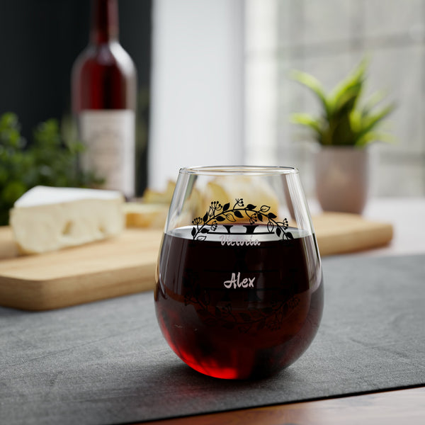 Personalized 2 Name Wine Glass for couple,custom wedding gift,custom name gift for couple,custom engagement gift,custom anniversary gift- Tumbler Mug Water Bottle-Wine Glasses & Charms