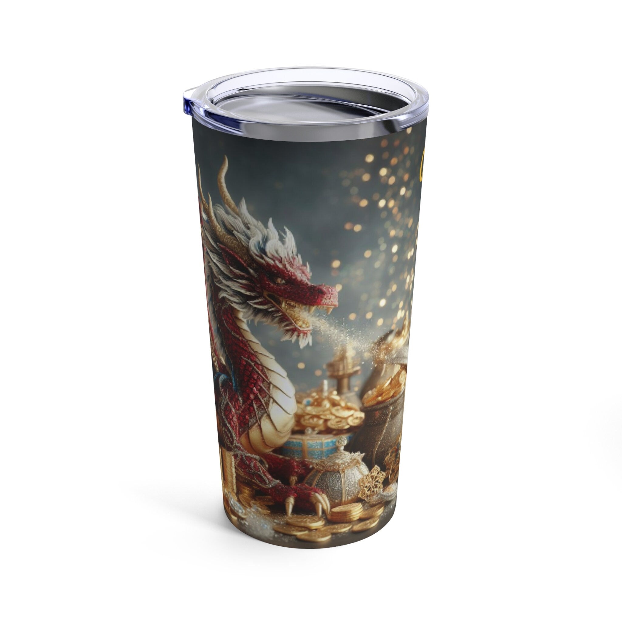 Personalized Double Dragon Tumbler Ssteel 20oz 2024 Chinese New Year Dragon birthday gift vacation tumbler Gift for Dragon fan housewarming- Tumbler Mug Water Bottle-Tumblers & Water Glasses