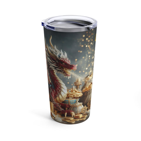 Personalized Double Dragon Tumbler Ssteel 20oz 2024 Chinese New Year Dragon birthday gift vacation tumbler Gift for Dragon fan housewarming- Tumbler Mug Water Bottle-Tumblers & Water Glasses