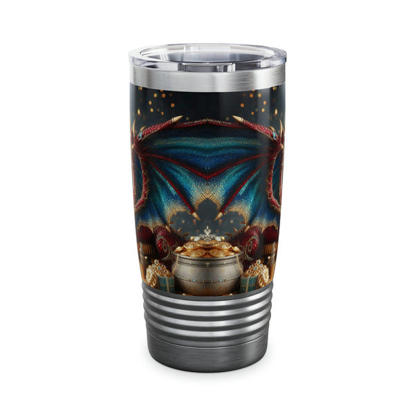 Personalized Double Dragon Ribbed Tumbler Ssteel 20oz 2024 Chinese New Year Dragon vacation tumbler Gift for Dragon fan housewarming new job- Tumbler Mug Water Bottle-Tumblers & Water Glasses