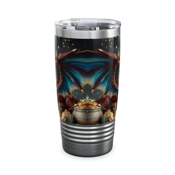 Personalized Double Dragon Ribbed Tumbler Ssteel 20oz 2024 Chinese New Year Dragon vacation tumbler Gift for Dragon fan housewarming new job- Tumbler Mug Water Bottle-Tumblers & Water Glasses
