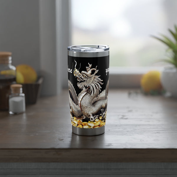 Personalized Silver Dragon Tumbler Ssteel 20oz 2024 Chinese New Year Lucky Dragon Gift for Dragon lover housewarming Couple Valentine Day- Tumbler Mug Water Bottle-Tumblers & Water Glasses