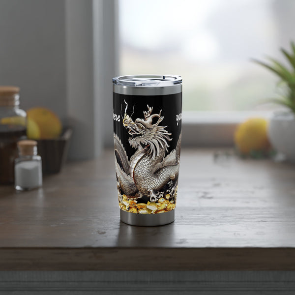 Personalized Silver Dragon Tumbler Ssteel 20oz 2024 Chinese New Year Lucky Dragon Gift for Dragon lover housewarming Couple Valentine Day- Tumbler Mug Water Bottle-Tumblers & Water Glasses
