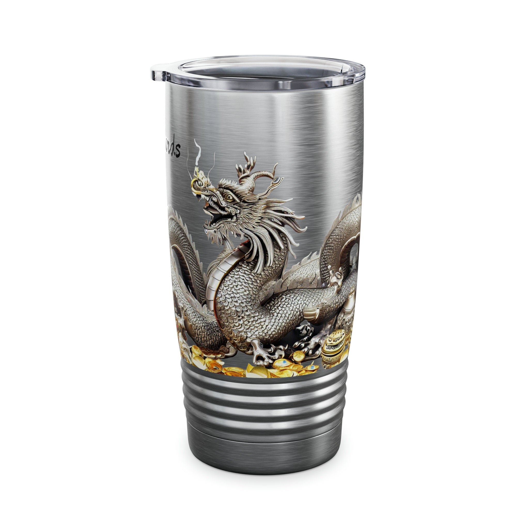 Personalized Dragon White Ribbed Tumbler Ssteel 20z 2024 Dragon zodiac vacation tumbler Gift His Hers Couple Anniversary Valentine Day Gift- Tumbler Mug Water Bottle-Tumblers & Water Glasses