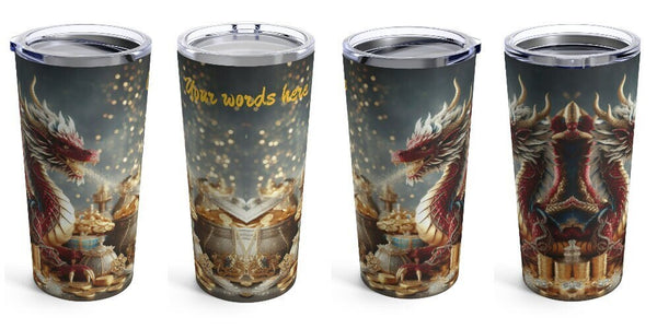 Personalized Double Dragon Tumbler Ssteel 20oz 2024 Chinese New Year Dragon birthday gift vacation tumbler Gift for Dragon fan housewarming- Tumbler Mug Water Bottle-Tumblers & Water Glasses