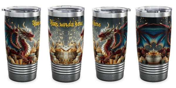 Personalized Double Dragon Ribbed Tumbler Ssteel 20oz 2024 Chinese New Year Dragon vacation tumbler Gift for Dragon fan housewarming new job- Tumbler Mug Water Bottle-Tumblers & Water Glasses