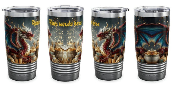 Personalized Double Dragon Ribbed Tumbler Ssteel 20oz 2024 Chinese New Year Dragon vacation tumbler Gift for Dragon fan housewarming new job- Tumbler Mug Water Bottle-Tumblers & Water Glasses
