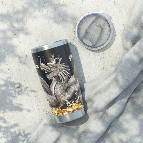 Personalized Silver Dragon Tumbler Ssteel 20oz 2024 Chinese New Year Lucky Dragon Gift for Dragon lover housewarming Couple Valentine Day- Tumbler Mug Water Bottle-Tumblers & Water Glasses