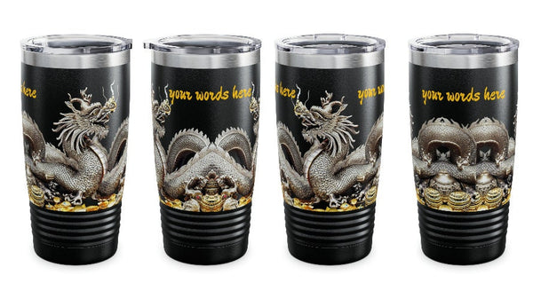 Personalized Dragon White Ribbed Tumbler Ssteel 20z 2024 Dragon zodiac vacation tumbler Gift His Hers Couple Anniversary Valentine Day Gift- Tumbler Mug Water Bottle-Tumblers & Water Glasses