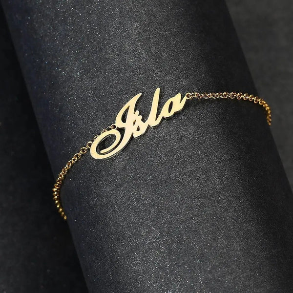 Personalised Name Anklet Stainless Steel- Custom & Braille Jewelry-Anklets