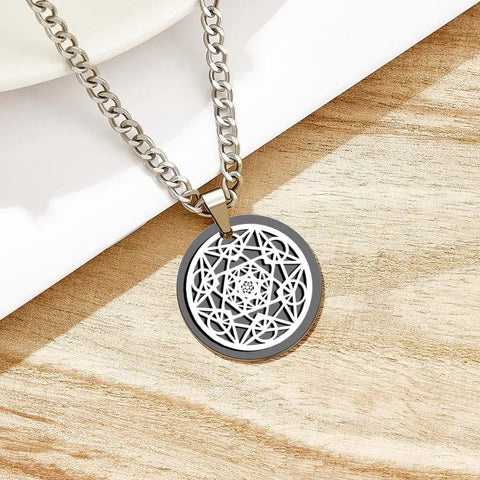 Laser Engraved Metatron Sacred Geometry Pendant Necklace Orgone Zen Harmony Meditation Gift for Birthday Mothers Day Gifts for Wife BFF Mom- Custom & Braille Jewelry-Pendants