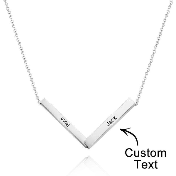 Personalised Folding Name Bar Necklace Birthday Mothers Day Anniversary gift for wife mom girlfriend sister grandmothers garden jewelry- Custom & Braille Jewelry-Charm Necklaces
