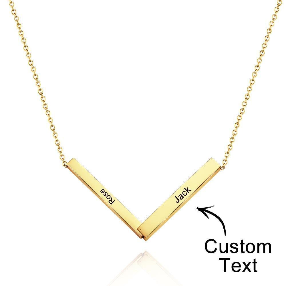 Personalised Folding Name Bar Necklace Birthday Mothers Day Anniversary gift for wife mom girlfriend sister grandmothers garden jewelry- Custom & Braille Jewelry-Charm Necklaces