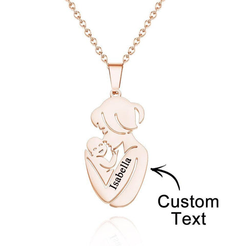 Personalized Mother Baby Name Pendant Necklace Family Jewelry Birthday Mothers Day Anniversary Gifts for Mom wife grandmom Baby shower gift- Custom & Braille Jewelry-Charm Necklaces
