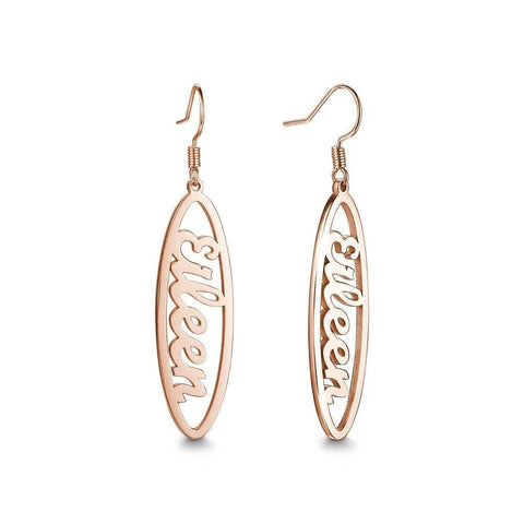 Personalised Name Leaf Drop Earrings Birthday Mothers Day Anniversary gift for wife mom sister daughter grandmother Bridesmaid Name Jewelry- Custom & Braille Jewelry-Dangle & Drop Earrings