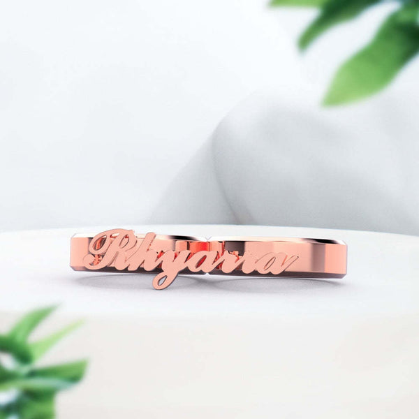 Personalized Name Double Fingers Ring Two Finger Ring Birthday Anniversary Mothers day gift for wife girlfriend mom daughter graduation gift- Custom & Braille Jewelry-Statement Rings