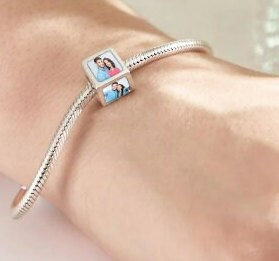 Personalised Photo Engraved Charm Cube with Diamant Heart Birthday Gifts for bridesmaid wife fiancee girlfriend best friend mothers day- Custom & Braille Jewelry-Charms