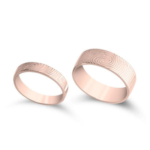 Personalised 2pc Couples Rings Set Fingerprints ,Mother's Day Gift,Birthday gift,Anniversay gift,Valentine gift,HIS & HERS,Couples Jewelry- Custom & Braille Jewelry-Bands