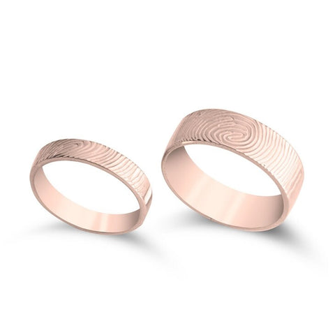 Personalised 2pc Couples Rings Set Fingerprints ,Mother's Day Gift,Birthday gift,Anniversay gift,Valentine gift,HIS & HERS,Couples Jewelry- Custom & Braille Jewelry-Bands