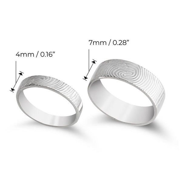 Personalised 2pc Couples Rings Set Fingerprints ,Mother's Day Gift,Birthday gift,Anniversay gift,Valentine gift,HIS & HERS,Couples Jewelry- Custom & Braille Jewelry-Bands