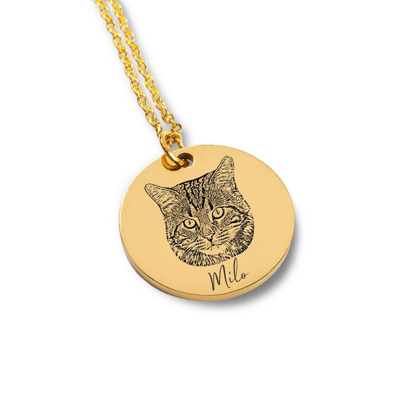 personalized pet portrait round pendant necklace birthday mothers day gift for wife dog mom cat mom puppy shower,custom pet photo jewelry- Custom & Braille Jewelry-Pendants