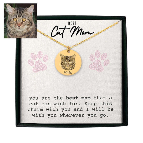 personalized pet portrait round pendant necklace birthday mothers day gift for wife dog mom cat mom puppy shower,custom pet photo jewelry- Custom & Braille Jewelry-Pendants