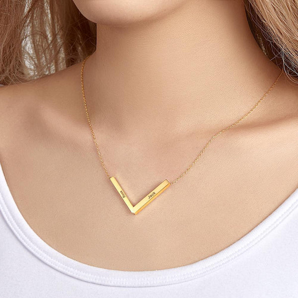 Personalised Folding Name Bar Necklace Birthday Mothers Day Anniversary gift for wife mom girlfriend sister grandmothers garden jewelry- Custom & Braille Jewelry-Charm Necklaces