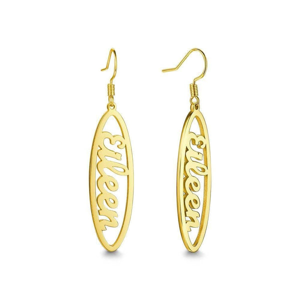 Personalised Name Leaf Drop Earrings Birthday Mothers Day Anniversary gift for wife mom sister daughter grandmother Bridesmaid Name Jewelry- Custom & Braille Jewelry-Dangle & Drop Earrings