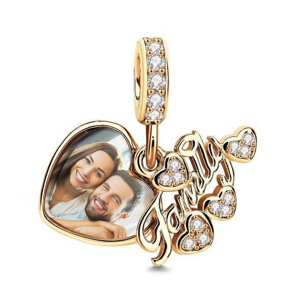 Personalised Photo Heart Charm Anniversary Birthday Mothers day gift for wife mom daughter sister bridesmaid jewelry grandmothers garden- Custom & Braille Jewelry-Charms