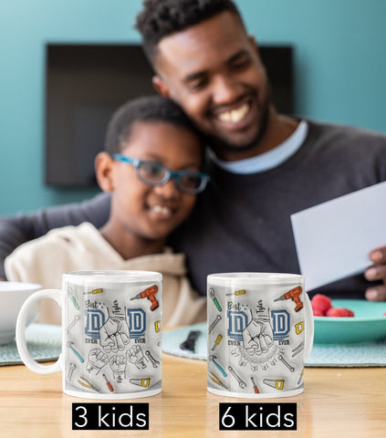 Personalized Handyman Dad Mug Kids 1-6 Names 3D ceramic Mug Father's Day Gift for Dad Husband Grandad UNCLE Brother BFF birthday gift- Tumbler Mug Water Bottle-Mugs