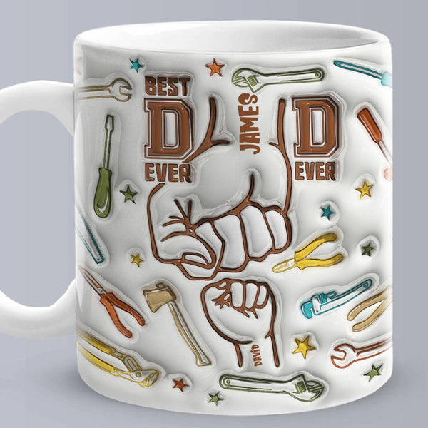 Personalized Handyman Dad Mug Kids Names 1-6 ceramic Mug Father's Day Gift for Dad Husband Grandad UNCLE Brother BFF birthday gift 11-15oz- Tumbler Mug Water Bottle-Mugs