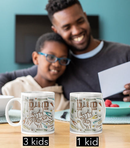 Personalized Handyman Dad Mug Kids Names 1-6 ceramic Mug Father's Day Gift for Dad Husband Grandad UNCLE Brother BFF birthday gift 11-15oz- Tumbler Mug Water Bottle-Mugs