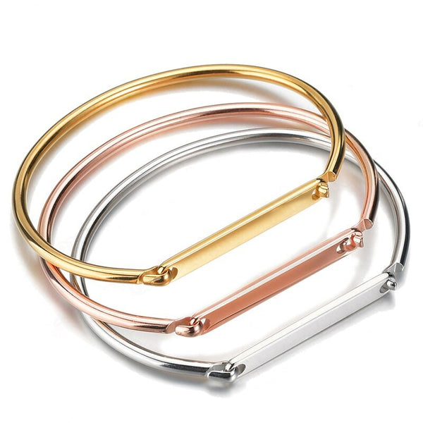 Stainless Steel Lettering Bracelet