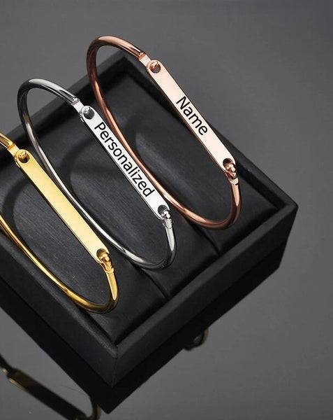 Stainless Steel Lettering Bracelet