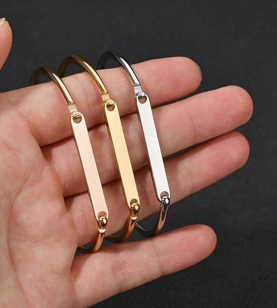 Stainless Steel Lettering Bracelet