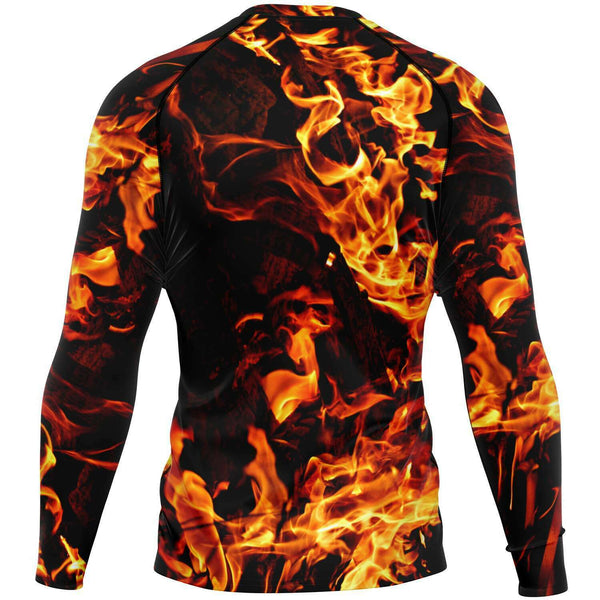 XS-4XL Mens Rashguard Long Sleeve SlimFit, UPF 50+,Printed & Handsewn
