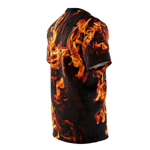 Mens fire flames MWW Unisex AOP Cut & Sew Tee