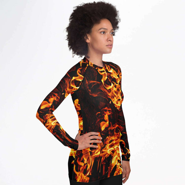 XS-4XL Fire Flames Mens Rashguard,Long Sleeve SlimFit top,UPF 50+,Printed & Handsewn Rashguard Mens Swimwear,mens sportswear,mens sporty top