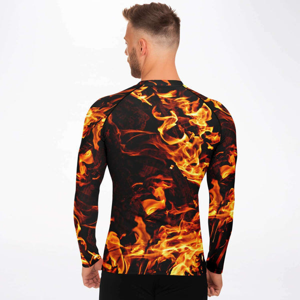 XS-4XL Mens Rashguard Long Sleeve SlimFit, UPF 50+,Printed & Handsewn